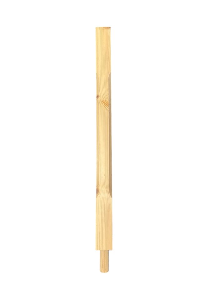 Pine Stop Chamfer HALF Spigot Newel Post 70mm x 1000mm