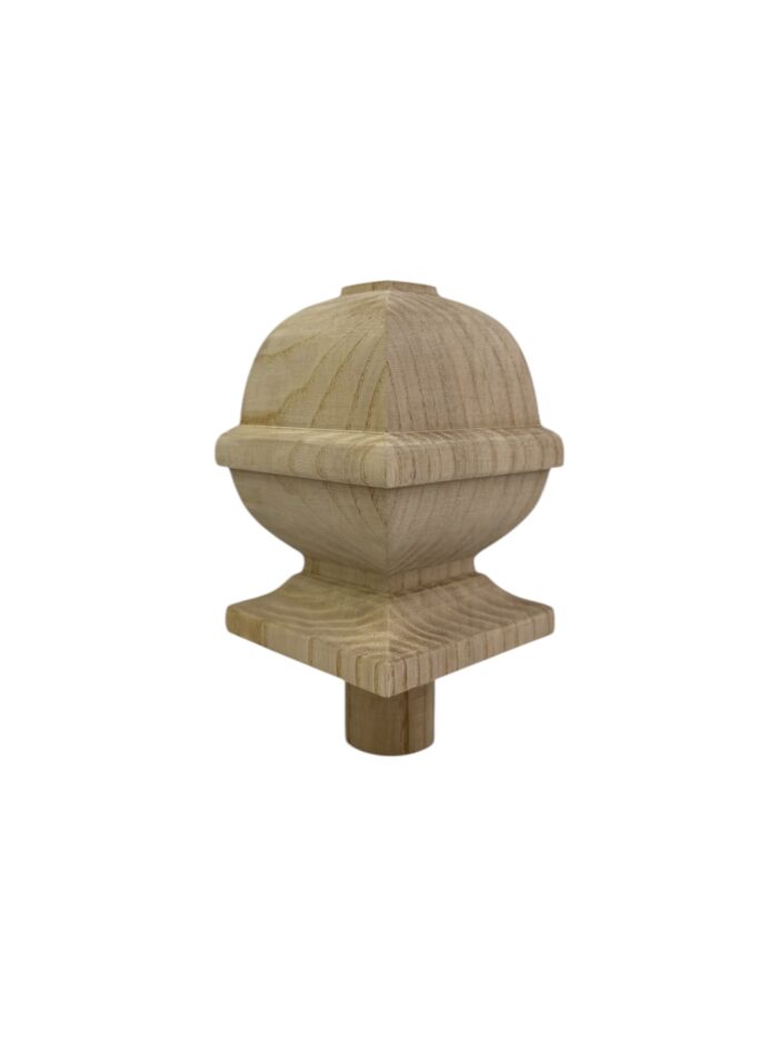 Ash Square Acorn Newel Cap 90mm