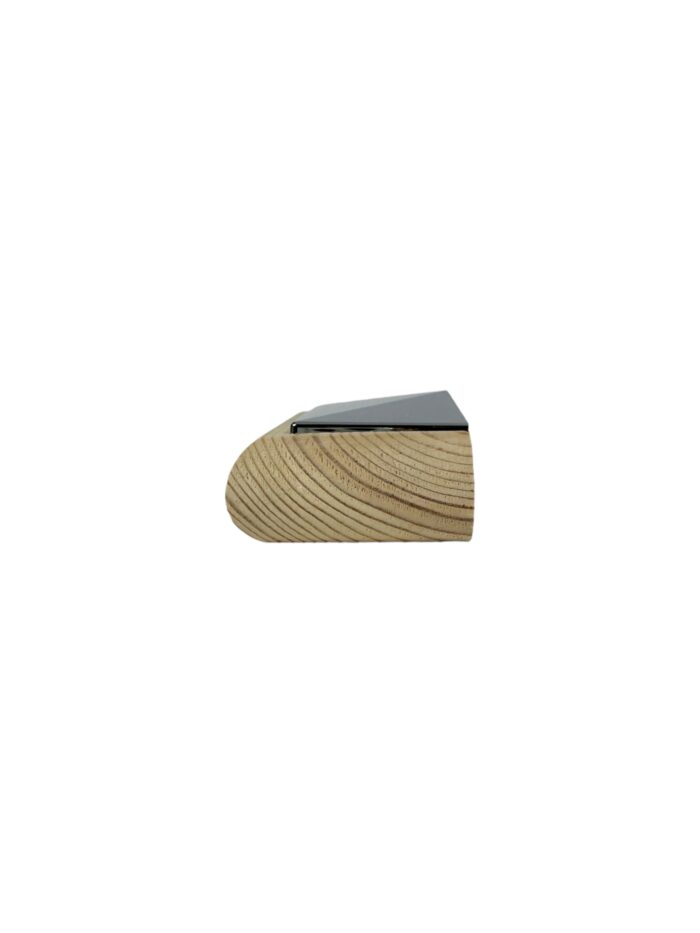 Unique Timber & Chrome Flat HALF Newel Cap - In Various Timbers - Image 6