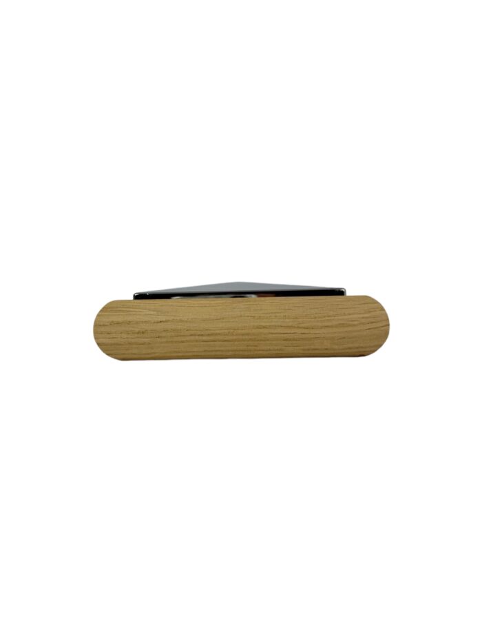 Unique Timber & Chrome Flat HALF Newel Cap - In Various Timbers - Image 4