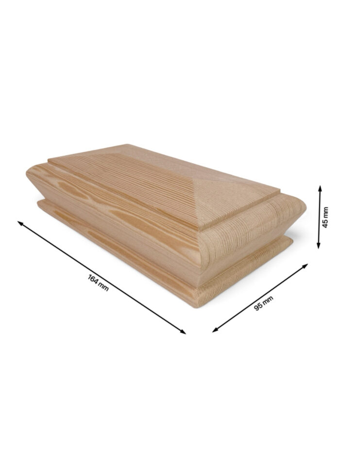 Hemlock DOUBLE Pyramid Newel Cap 140mm x 70mm - Image 4