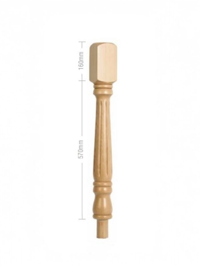 Oak Fluted Georgian Newel Post 90mm x 730mm - Image 2