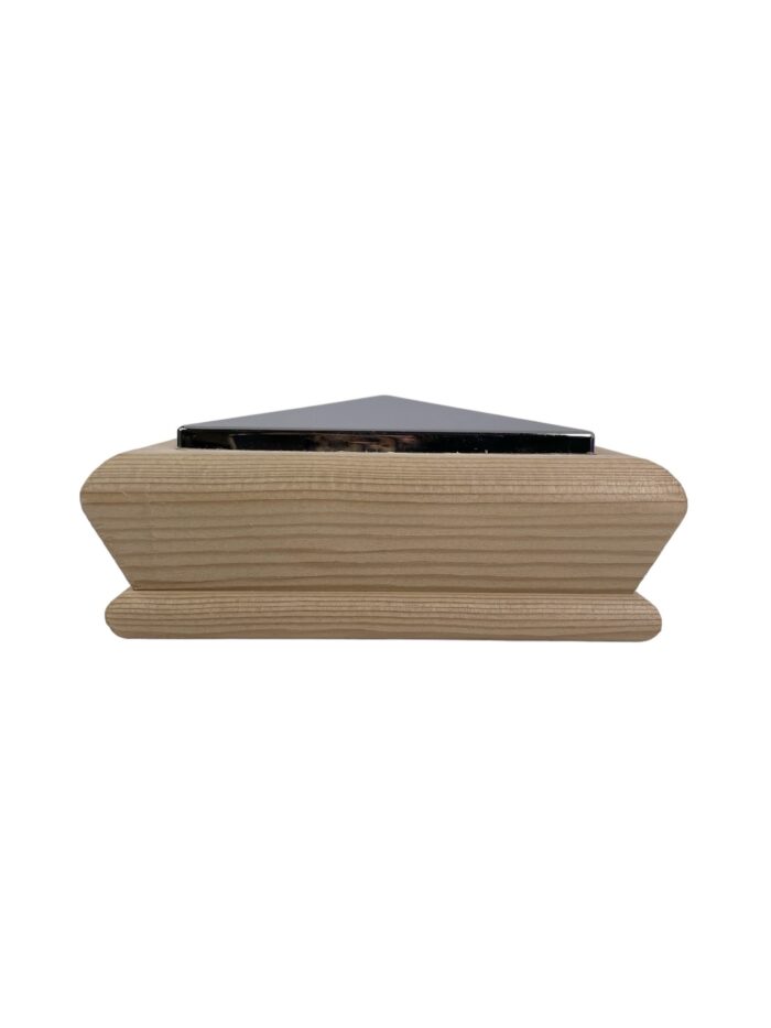 Unique Timber & Chrome Pyramid Newel Cap - In Various Timbers - Image 5