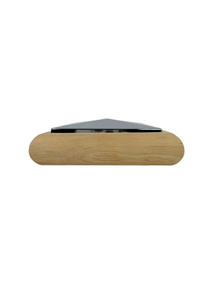 Unique Timber & Chrome Flat Newel Cap - In Various Timbers - Image 6