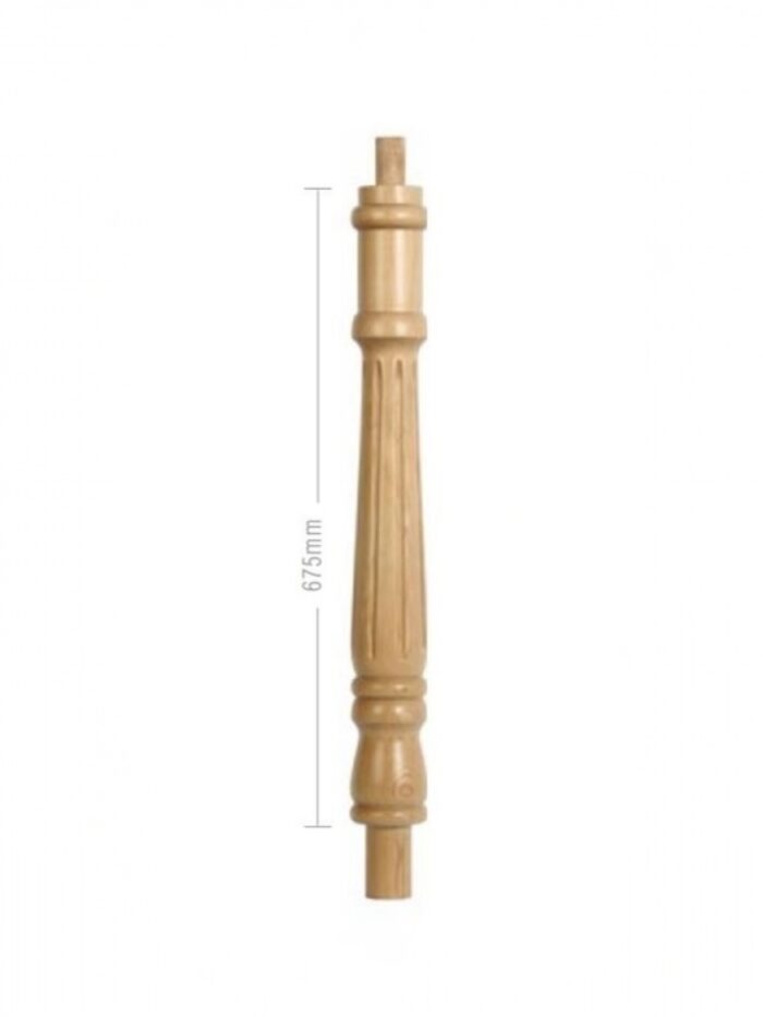 Oak Fluted Georgian Continuous Newel Post 90mm x 675mm - Image 2