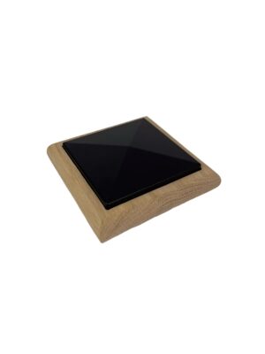 Unique Timber & Black Flat Newel Cap - In Various Timbers