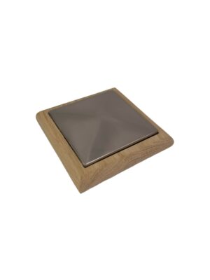 Unique Timber & Brushed Flat Newel Cap - In Various Timbers