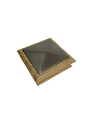 Unique Timber & Brushed Pyramid Newel Cap - In Various Timbers