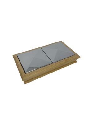 Unique Timber & Double Chrome Pyramid Newel Cap 90mm x 180mm - In Various Timbers