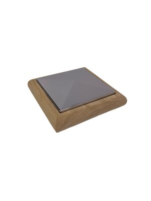 Unique Timber & Chrome Flat Newel Cap - In Various Timbers