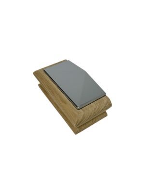 Unique HALF Timber & Chrome Pyramid Newel Cap - In Various Timbers