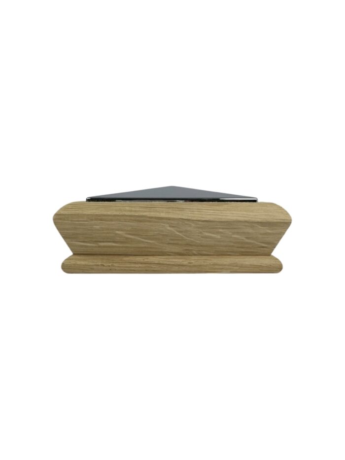 Unique Timber & Chrome Pyramid Newel Cap - In Various Timbers - Image 3