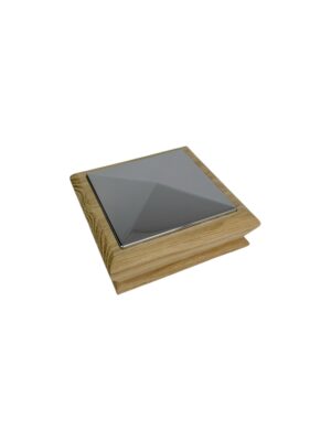 Unique Timber & Chrome Pyramid Newel Cap - In Various Timbers