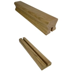 Oak 10mm Glass Handrail and 2-part Baserail - In Various Lengths
