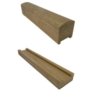 Oak Modern Handrails and Baserails - In Various Lengths