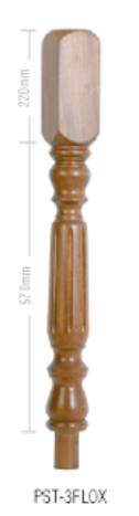Oak Fluted Oxford Newel Post 90mm x 790mm