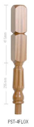 Oak Fluted Oxford Double Block Newel Post 90mm x 710mm