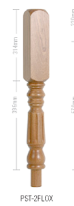 Oak Fluted Oxford Block Newel Post 90mm x 710mm