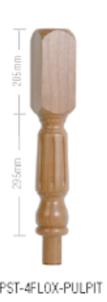 Oak Fluted Oxford Pulpit Newel Post 90mm x 500mm