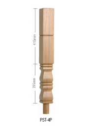 Pine Provincial Square Double Block Newel Post 90mm x 710mm