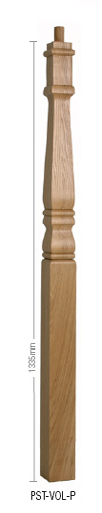Hemlock Provincial Square Volute Newel Post