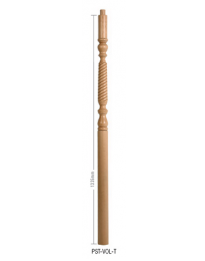 Hemlock Barley Twist Volute Newel Post