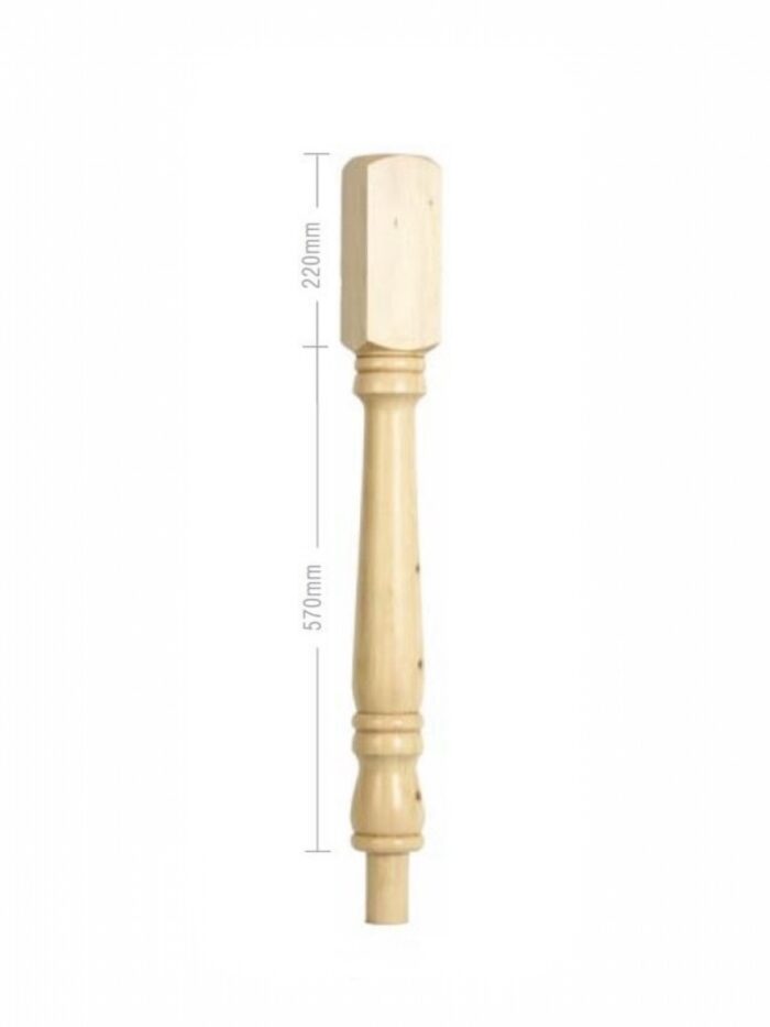 Pine Georgian Turned Newel Post 90mm x 790mm - Image 2