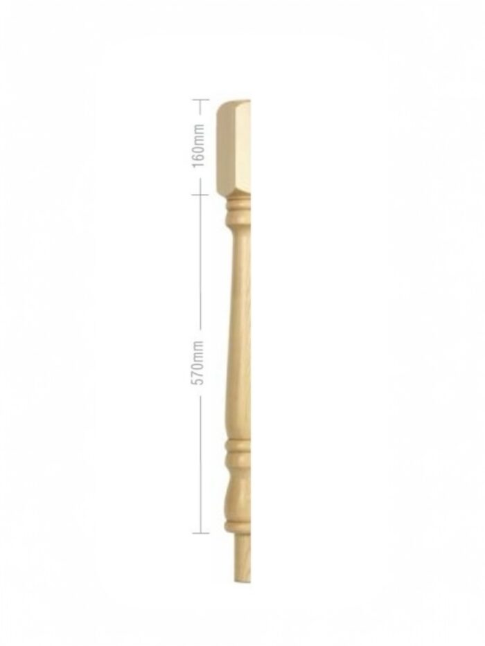 Oak Turned Georgian HALF Newel Post 90mm x 730mm - Image 2
