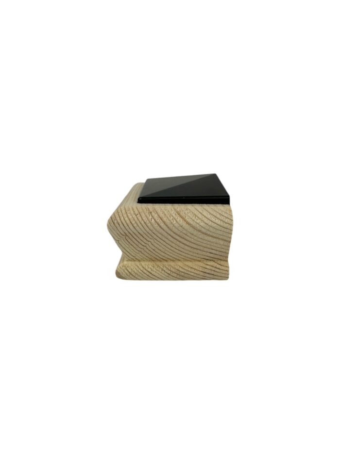 Unique HALF Timber & Black Pyramid Newel Cap - In Various Timbers - Image 9