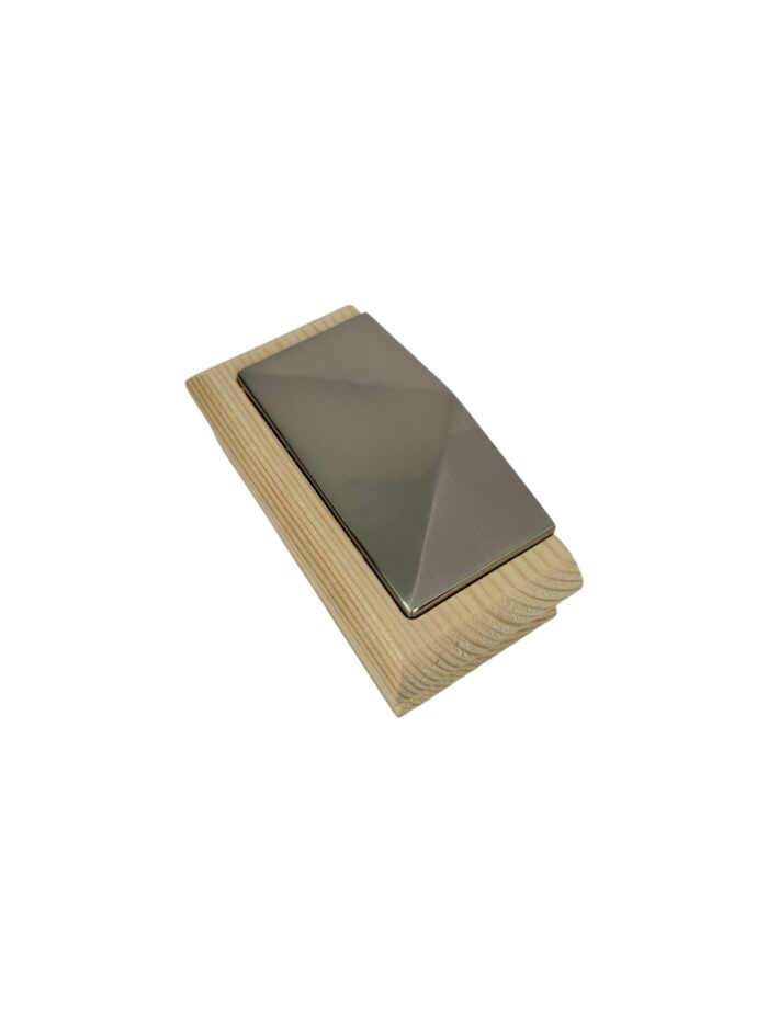 Unique HALF Timber & Brushed Pyramid Newel Cap - In Various Timbers - Image 9