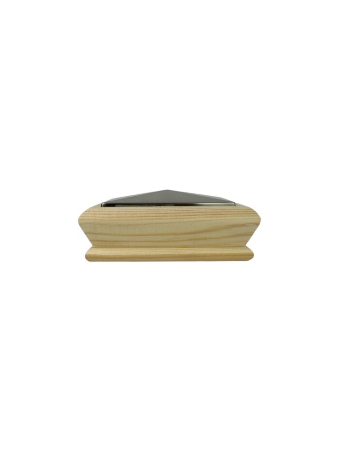 Unique HALF Timber & Brushed Pyramid Newel Cap - In Various Timbers - Image 11