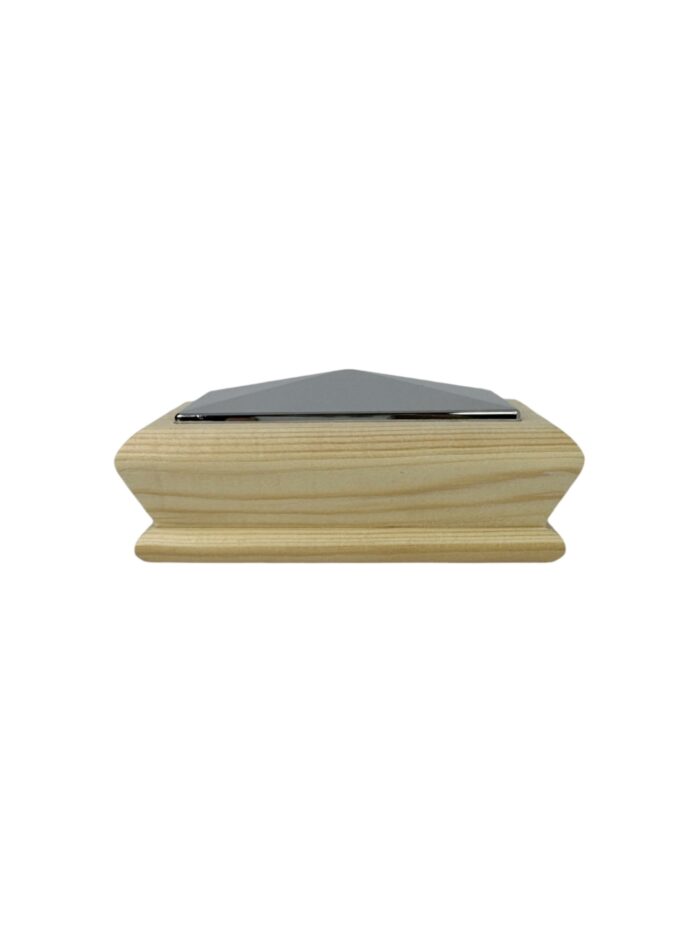 Unique HALF Timber & Chrome Pyramid Newel Cap - In Various Timbers - Image 11