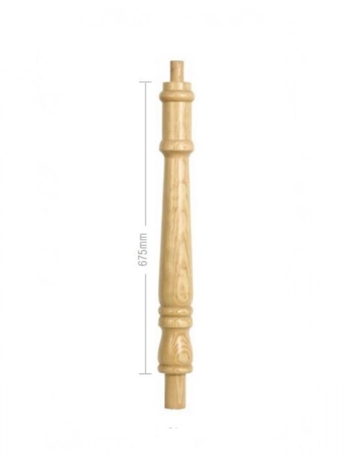 Pine Georgian Turned Continuous Newel Post 90mm x 675mm - Image 3