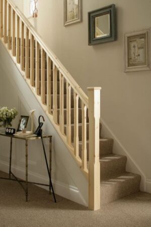 Stair Refurb Kit Pine Handrails Baserail & 32mm Spindles