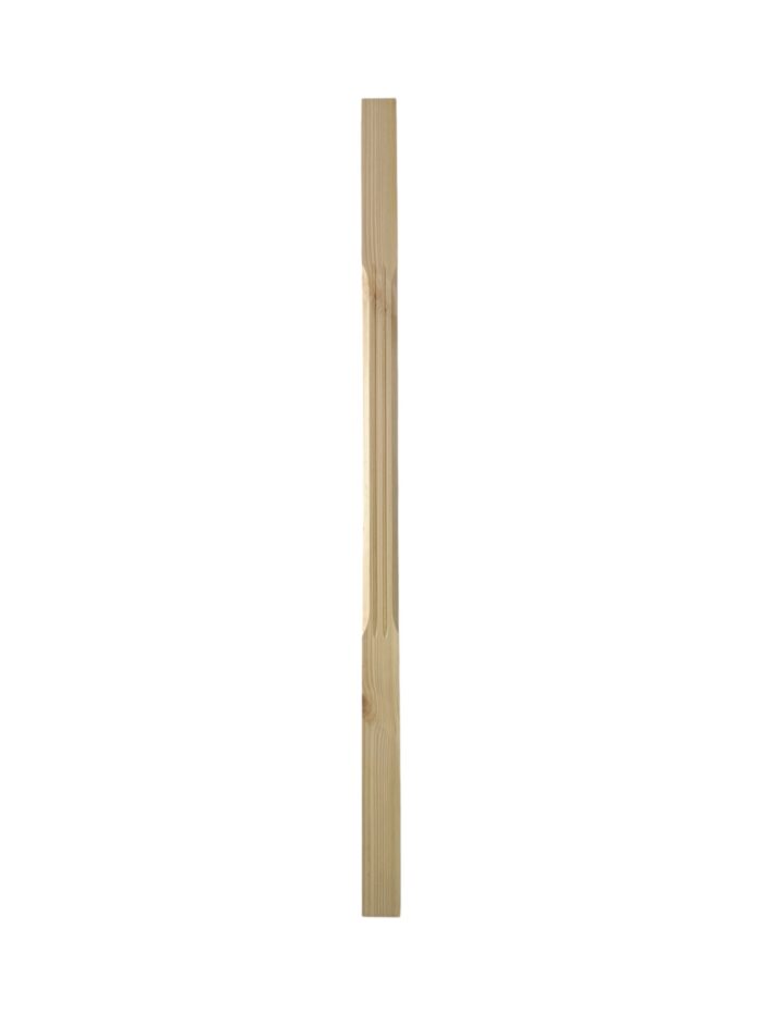 Pine Fluted Stop Chamfer Stair Spindle 41mm x 1100mm