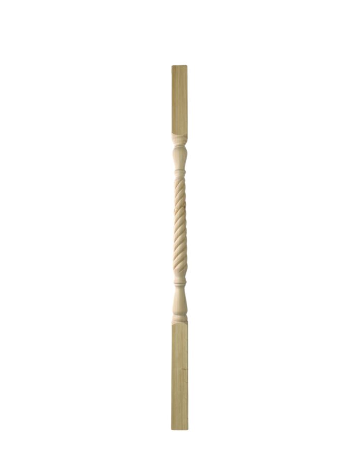 Ash Barley Twist Stair Spindle 41mm x 900mm
