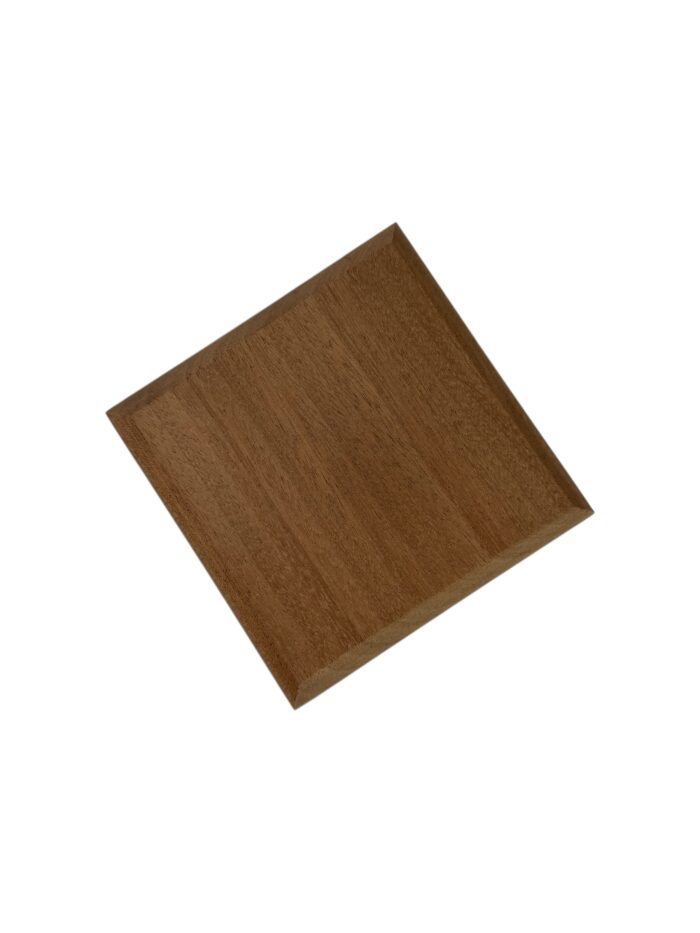 Sapele Square Flat Newel Cap 90mm - Image 2