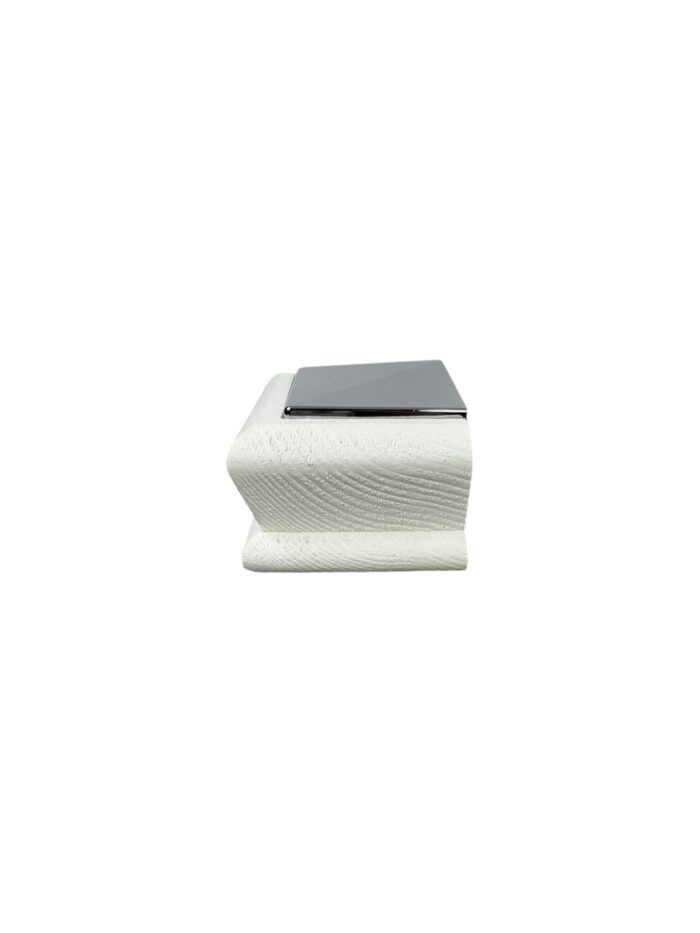 Unique HALF Timber & Chrome Pyramid Newel Cap - In Various Timbers - Image 13