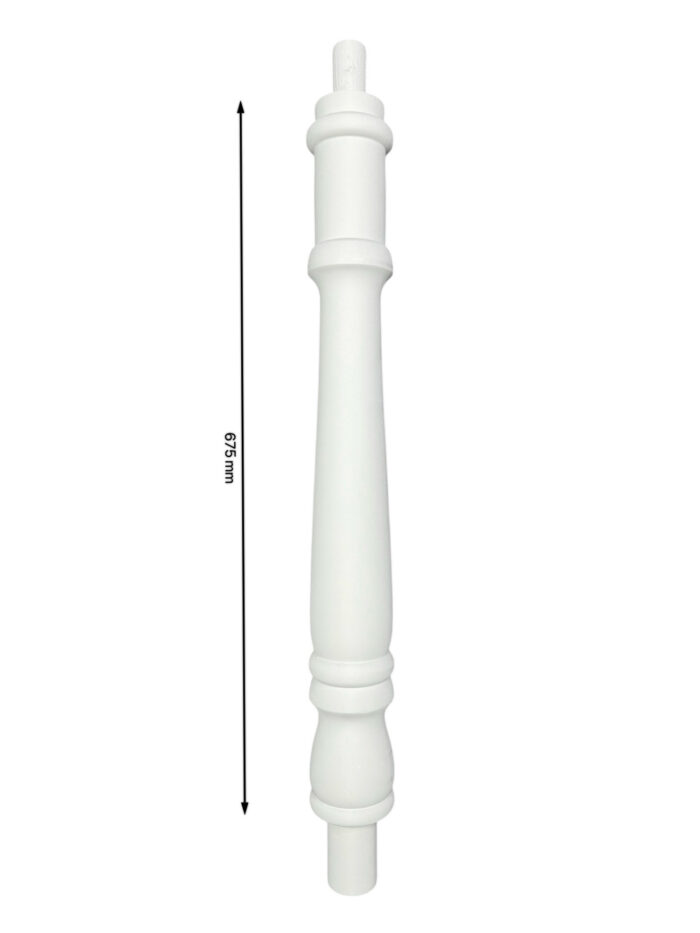 White Primed Turned Georgian Continuous Newel Post 90mm x 675mm - Image 2
