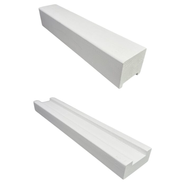 White Primed Square Handrails and Baserails - In Various Lengths