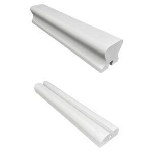 White Primed 10mm Glass Handrail and 2-part Baserail - In Various Lengths