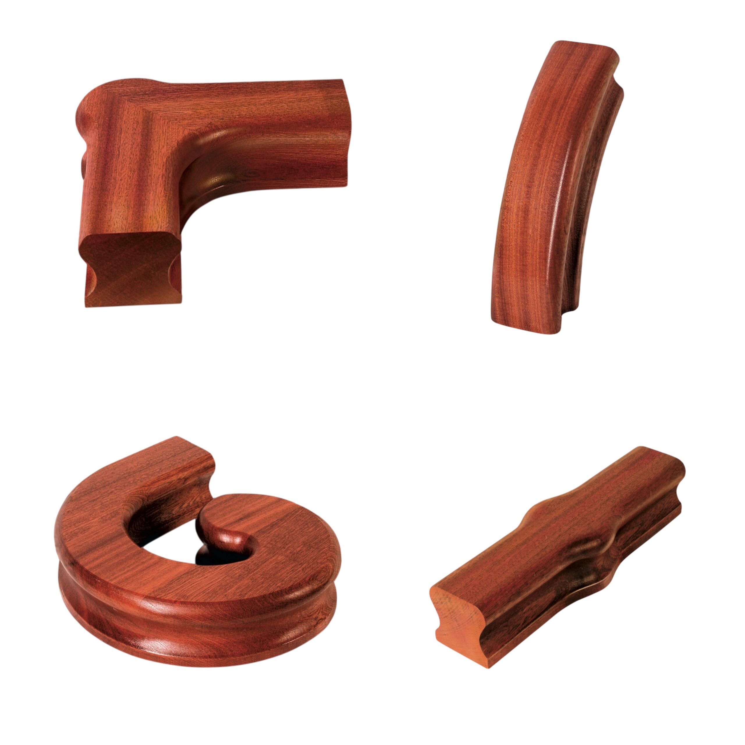 Sapele handrail fittings