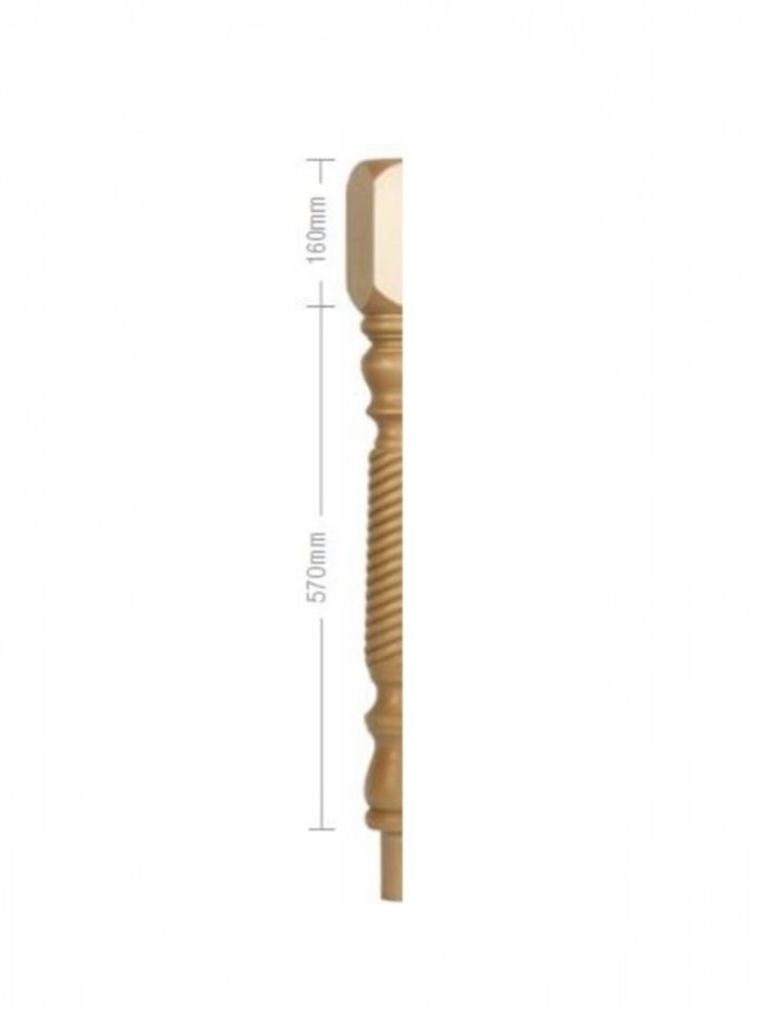 Oak Barley Twist HALF Newel Post 90mm x 730mm - Image 2