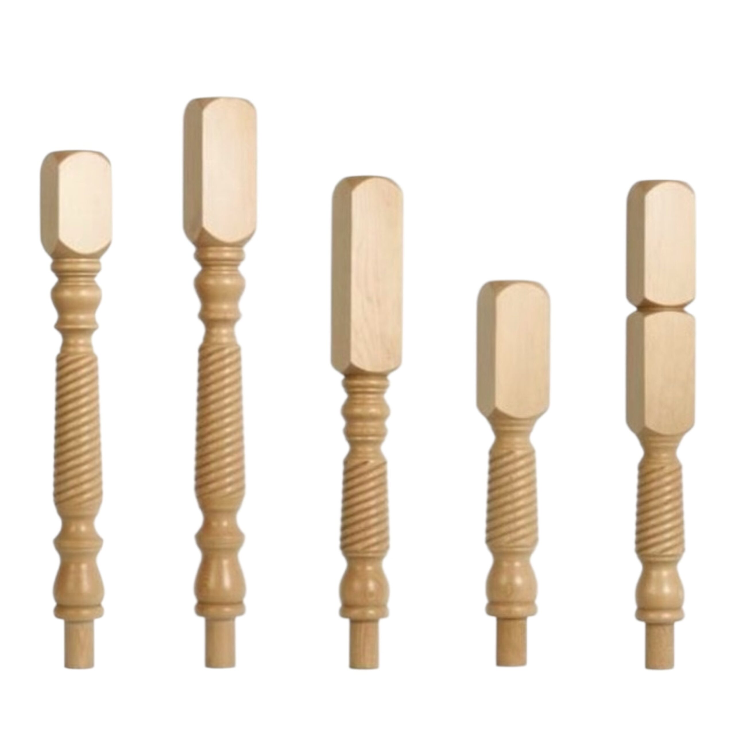 Pine Barley Twist Stair Newels