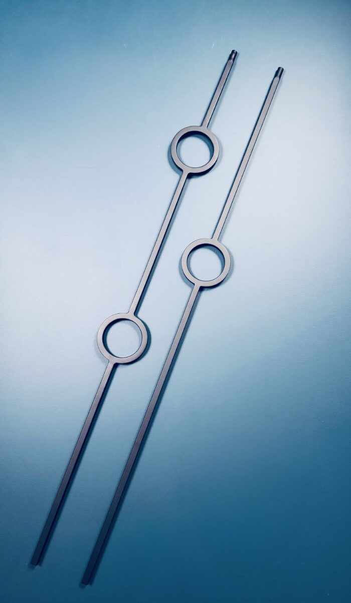 black metal circle spindles