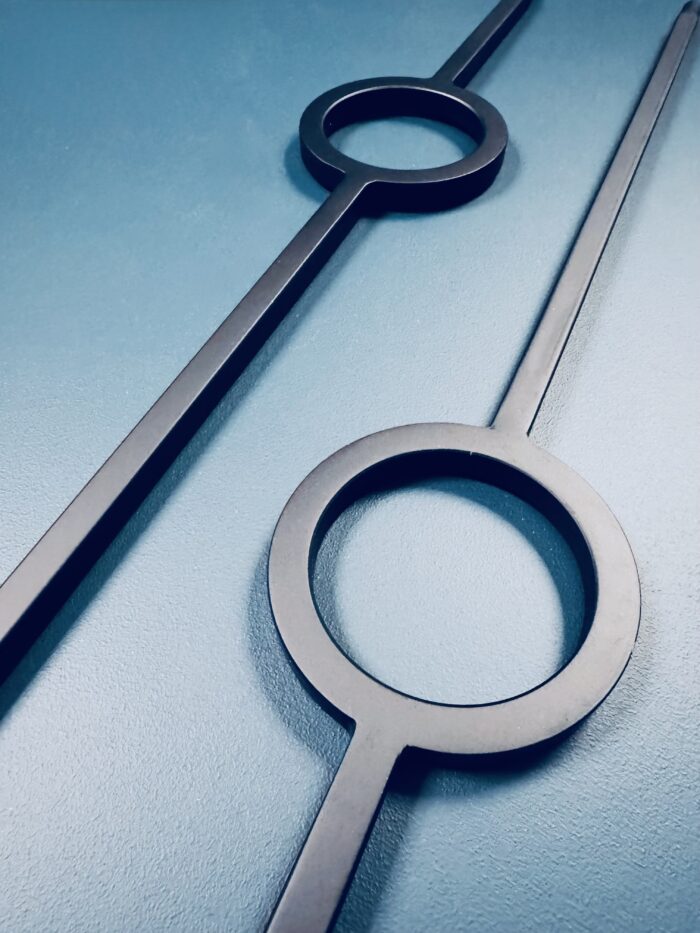 black circle metal spindles
