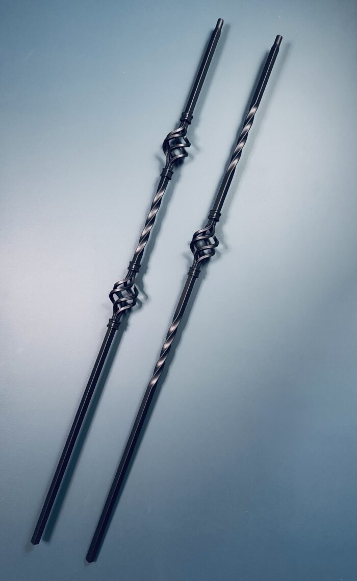 black metal basket twist spindles