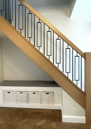 Black Rectangle Metal Spindle Staircase Refurbishment Kit