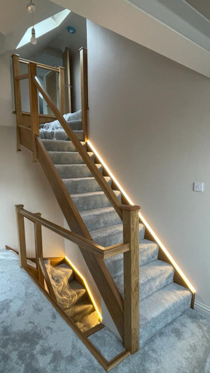 oak and glass staircase