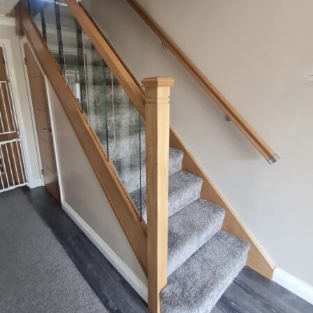 Oak Balustrade Solution Glass Panels